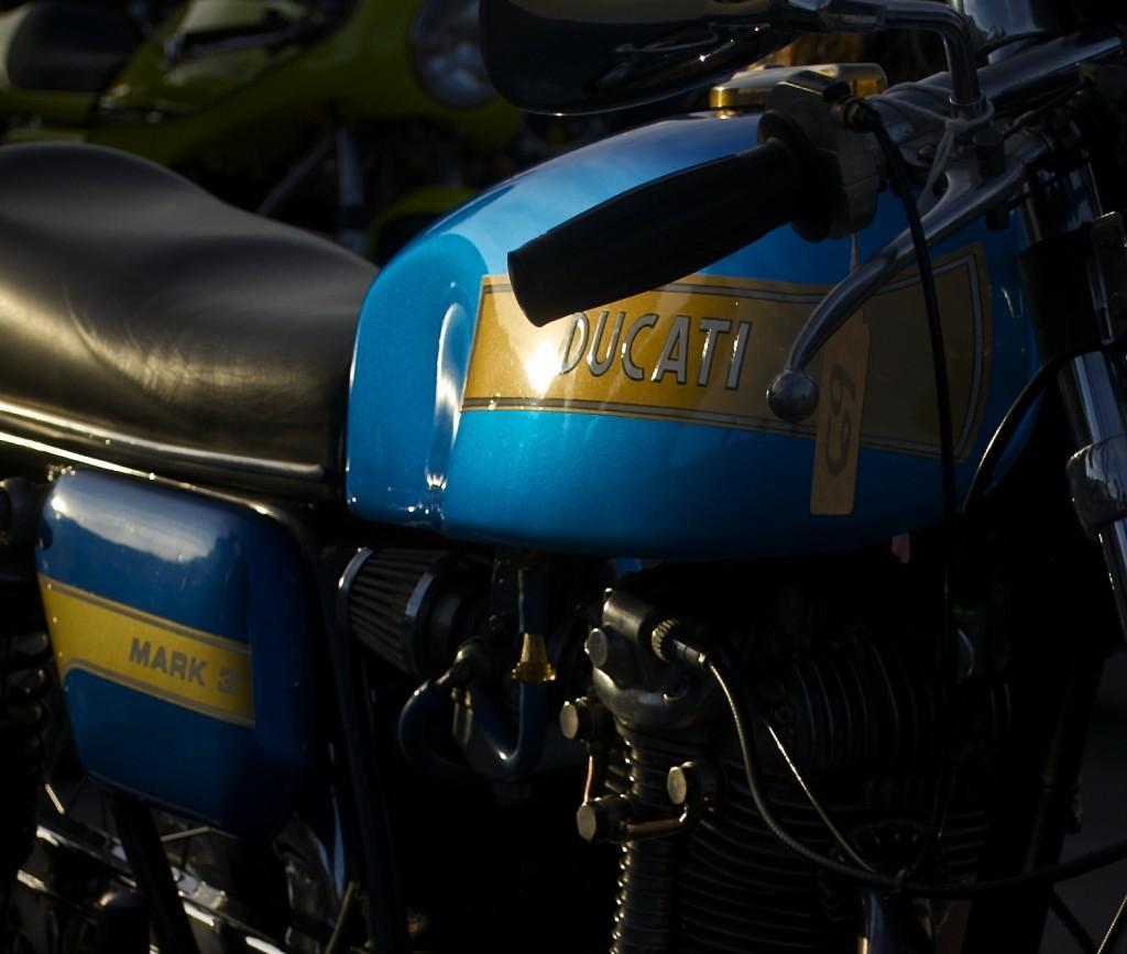 CAPTION: Why is it that old Ducati's catching the fading light just so?